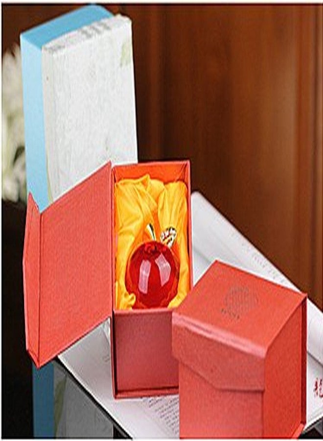 Hoobar Crystal Apple Figurine Paperweight Ideal Gifts for Wedding Birthday Christmas and Home Decoration 2.1 Inch (B-red) - Image 5